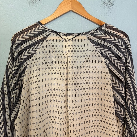 NWT Gentle Fawn Solitude Cream and Black Relaxed Buttoned Blouse Boho‎ - Picture 8 of 10